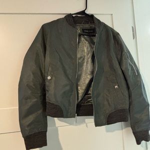 Black Rivet Green Bomber Jacket